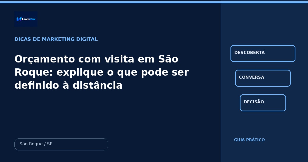 Orçamento com visita em São Roque: explique o que pode ser definido à distância