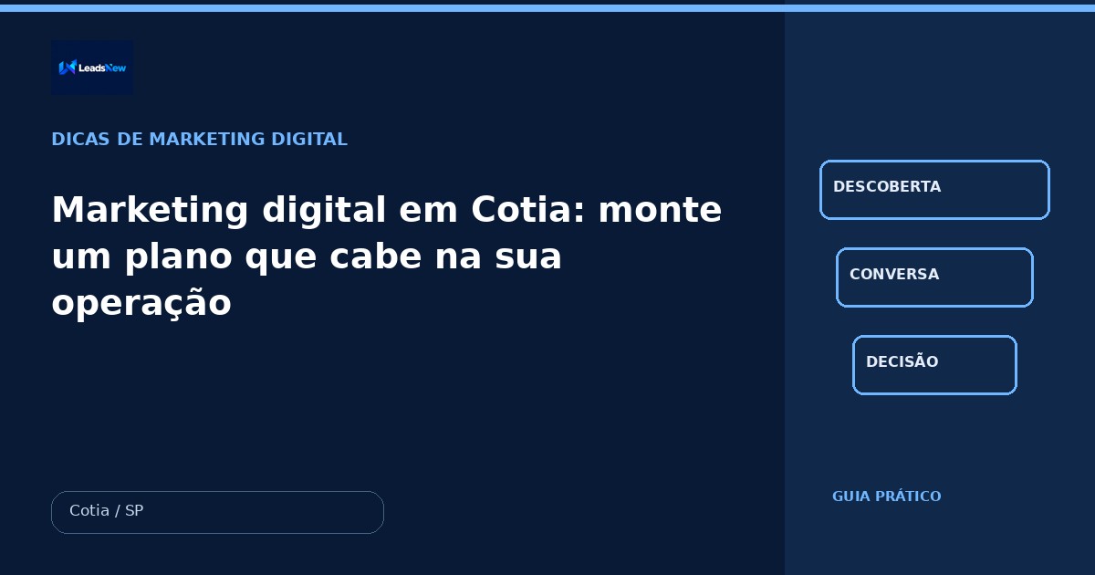 Marketing digital em Cotia: monte um plano que cabe na sua operação