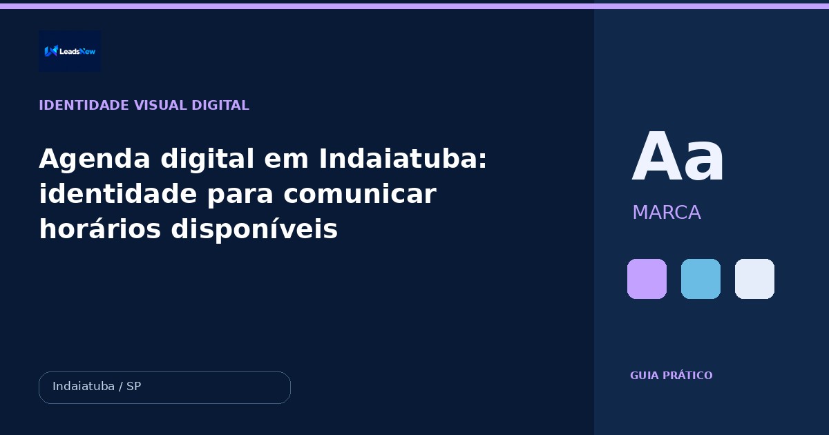 Agenda digital em Indaiatuba: identidade para comunicar horários disponíveis