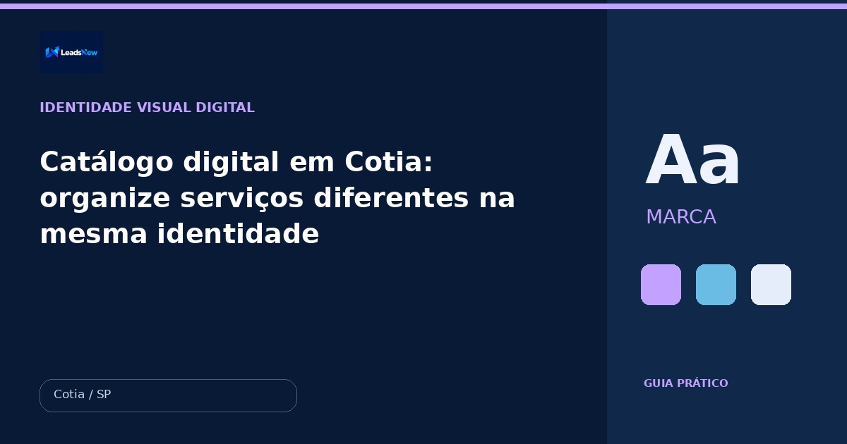 Catálogo digital em Cotia: organize serviços diferentes na mesma identidade