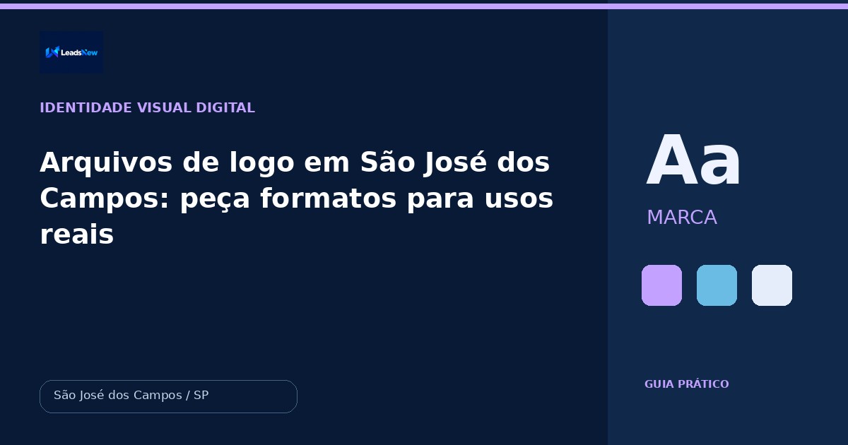 Arquivos de logo em São José dos Campos: peça formatos para usos reais