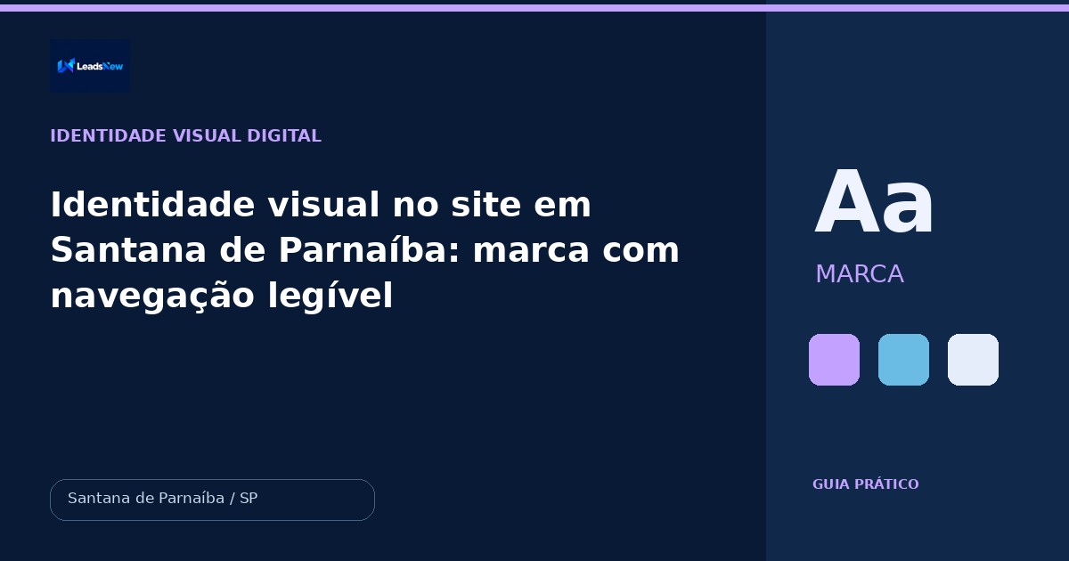 Identidade visual no site em Santana de Parnaíba: marca com navegação legível