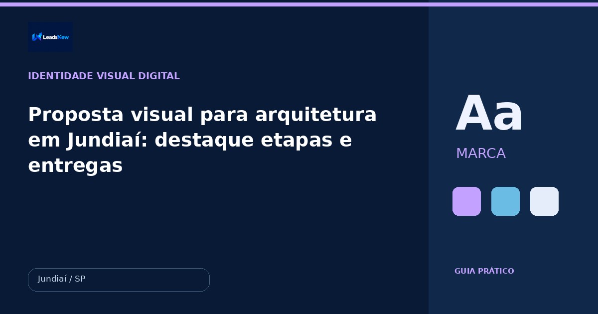 Proposta visual para arquitetura em Jundiaí: destaque etapas e entregas