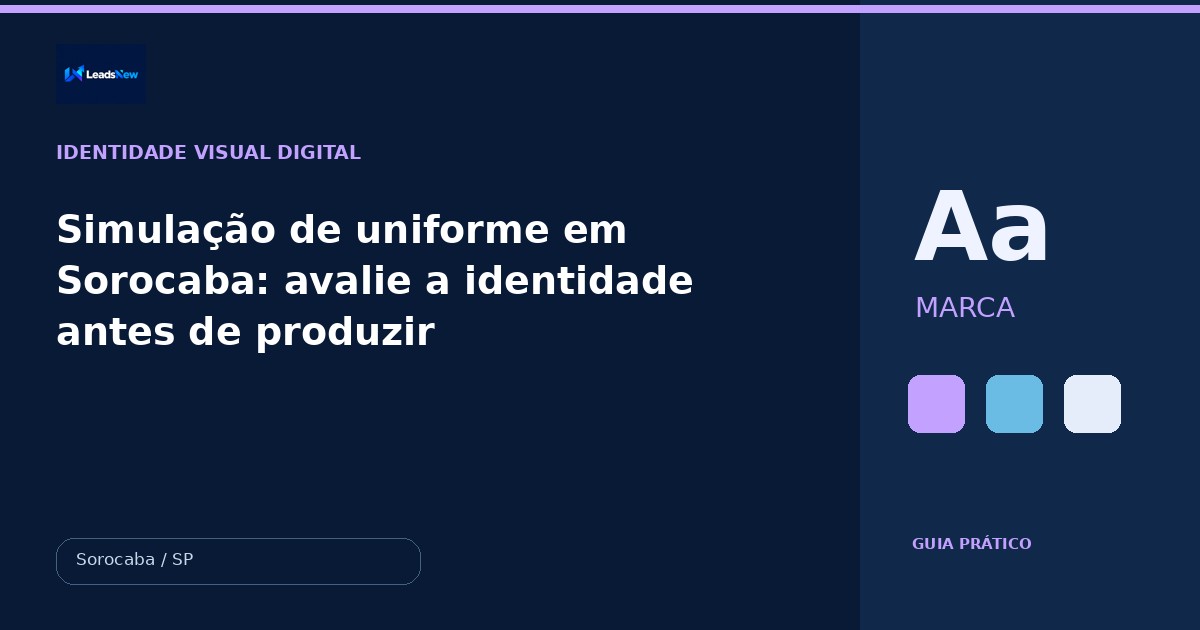 Simulação de uniforme em Sorocaba: avalie a identidade antes de produzir