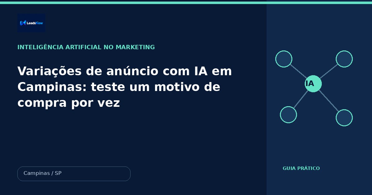 Variações de anúncio com IA em Campinas: teste um motivo de compra por vez
