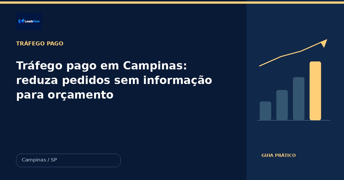 Tráfego pago em Campinas: reduza pedidos sem informação para orçamento