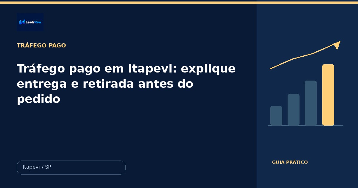 Tráfego pago em Itapevi: explique entrega e retirada antes do pedido
