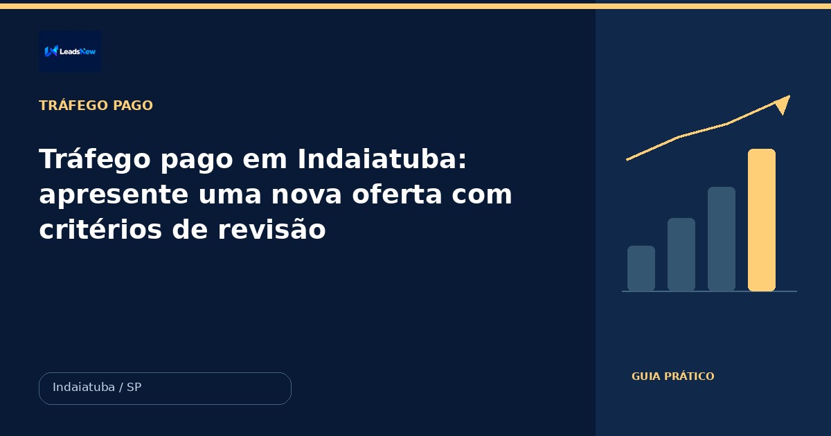 Tráfego pago em Indaiatuba: apresente uma nova oferta com critérios de revisão