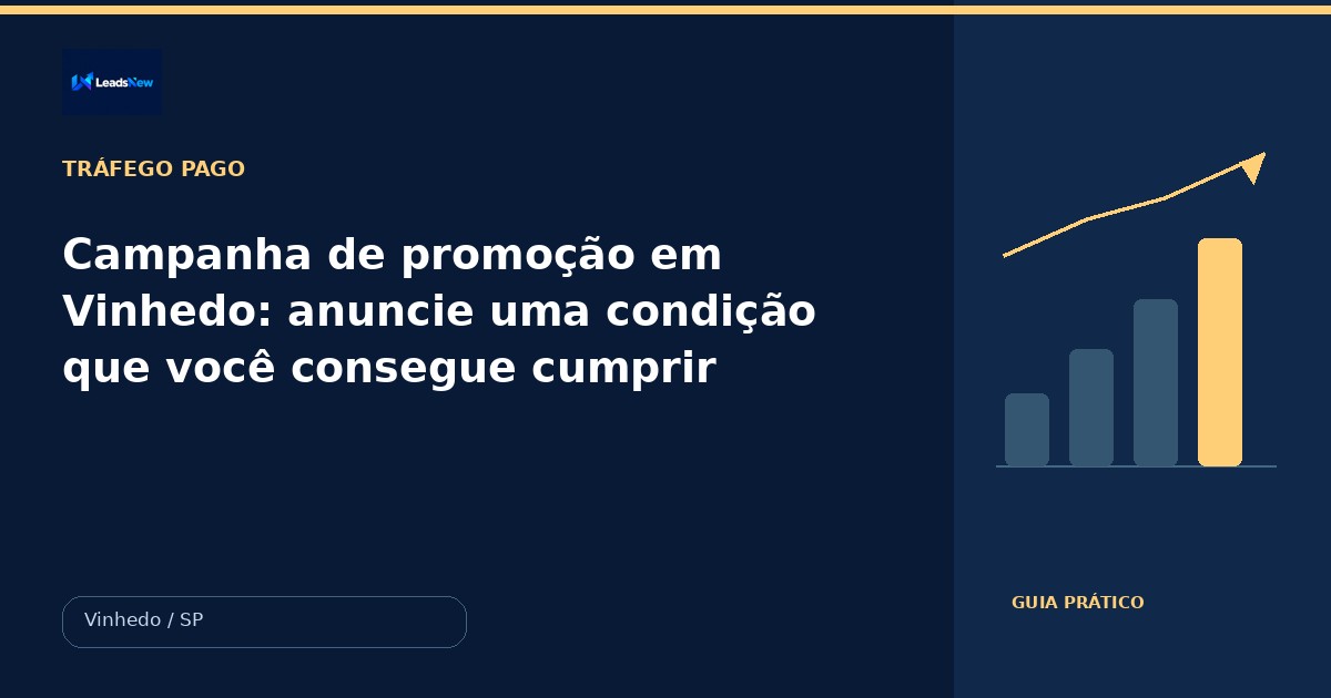 Campanha de promoção em Vinhedo: anuncie uma condição que você consegue cumprir