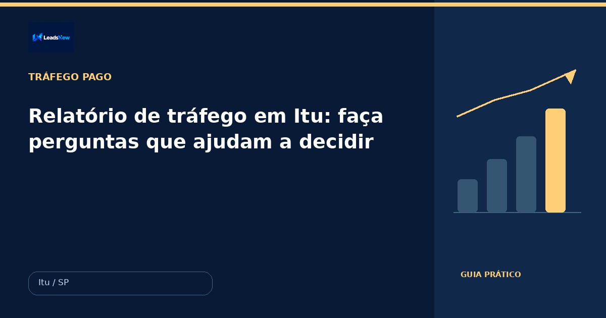 Relatório de tráfego em Itu: faça perguntas que ajudam a decidir